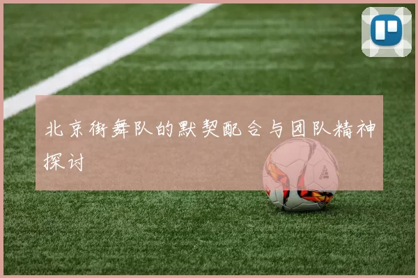 北京街舞队的默契配合与团队精神探讨